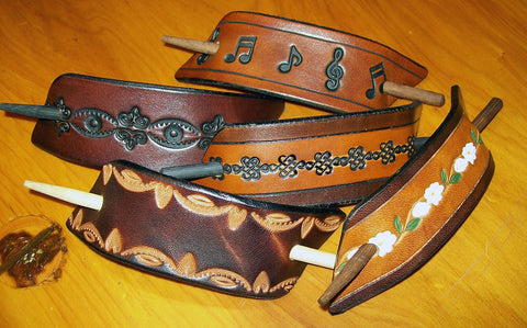 Large Leather Stick Barrettes