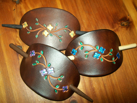 Medium Leather Stick Barrettes
