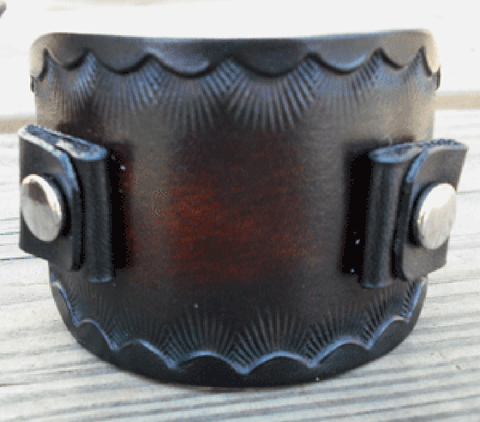 Tooled Leather Watch Straps handmade in America