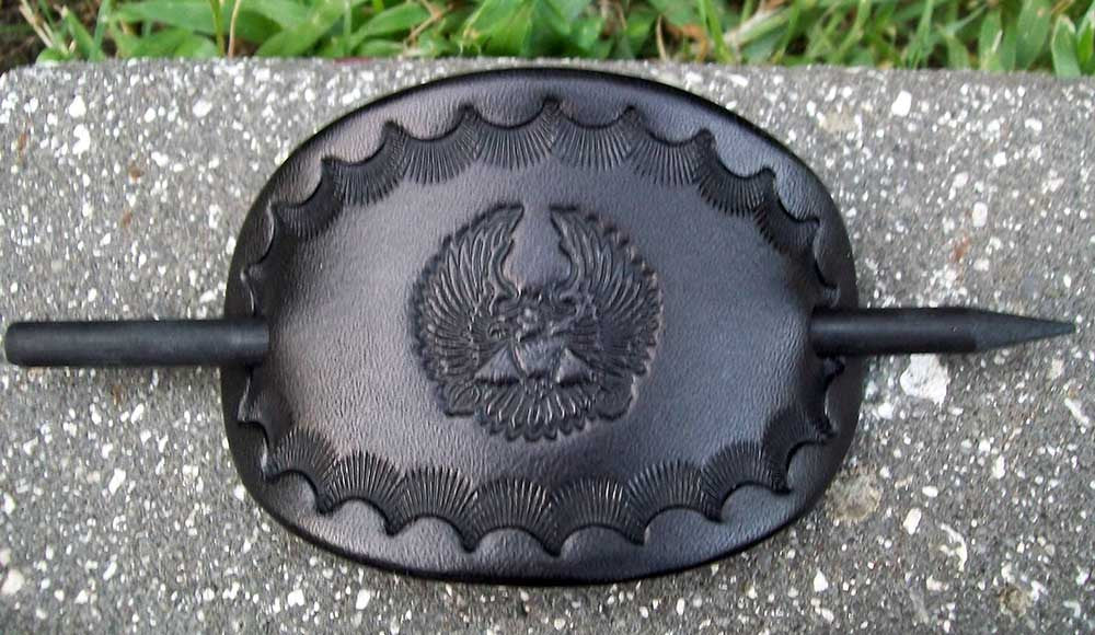Black Leather Biker Barrette