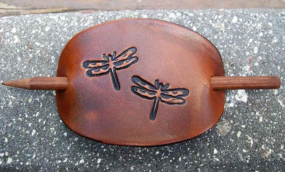 Leather Barrettes